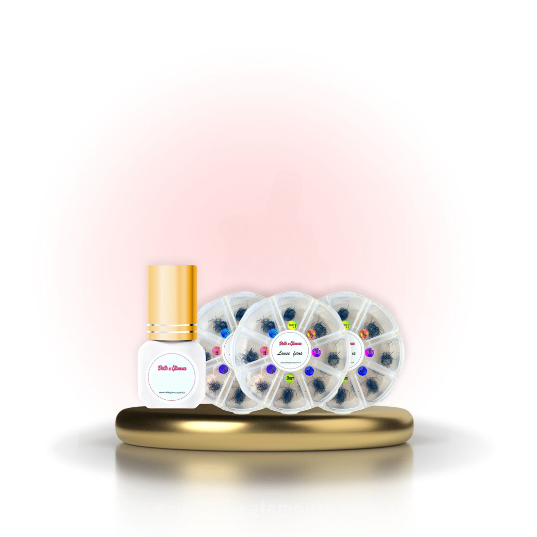 Pack volume russe classique : Colle 5ml + boite mixte : 6D, 10D, 14D.